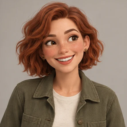 Mara character reference — smile portrait